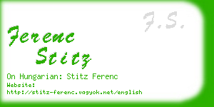 ferenc stitz business card